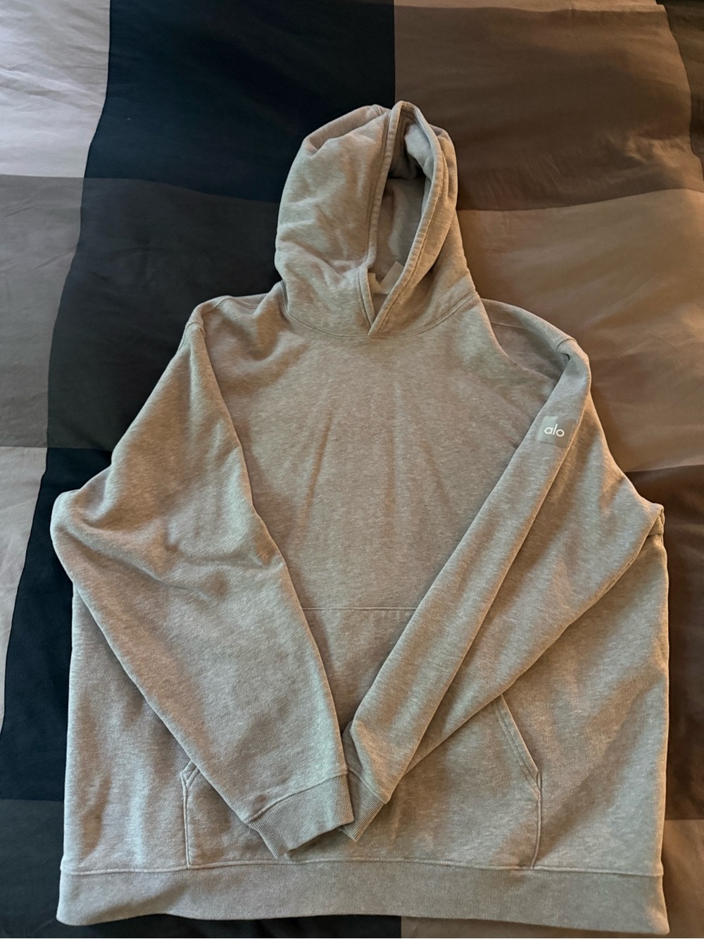 ALO Yoga Men’s Light Gray Pullover Hoodie